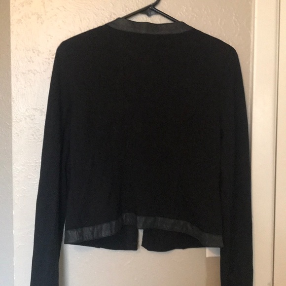 Cabi Leather trimmed Gold Button Jacket - Picture 3 of 4